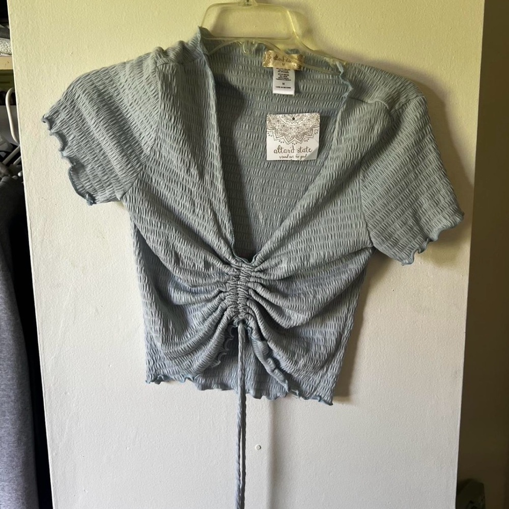NWT Altard State pastel Ruched Blue Top